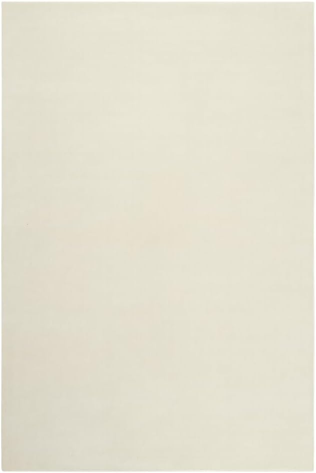 Hand-Tufted Wool Rectangle Area Rug – Soft Premium Wool Carpet for Living Room, Bedroom & Home Décor – 5X8 ft| Dusty White – Durable, Non-Slip Backing, Handcrafted Rug