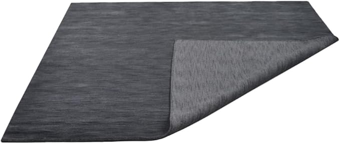 Hand Knotted Loom Wool ECO-Friendly Area Rugs - 10'x10', Square, Charcoal Color, Solid Plain Design, High Pile Handmade Anti Skid Area Rugs for Living Room, Bed Room (L00111)