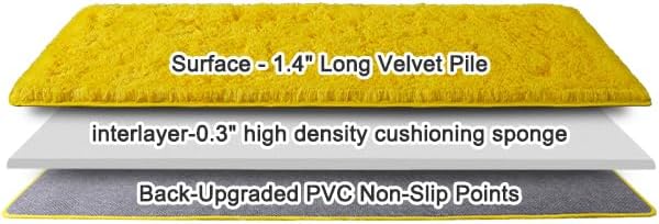 Fluffy Area Rugs for Living Room, Soft Shaggy Carpets for Living Room, Upgrade Anti-Slip Fuzzy Rugs for Kids' Room, Perfect Decor for Modern Home Yellow 2x6 Feet