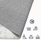 Area Rug 8×10, Large Vintage Boho Rug,Ultra-Soft Low Pile, Washable, Non Slip,Stain Resistant, Printed Carpet for Living Room Bedrooms Playroom Office Kitchen, Gold/Grey