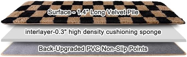 Fluffy Area Rugs for Living Room, Soft Shaggy Carpets for Living Room, Upgrade Anti-Slip Fuzzy Rugs for Kids' Room, Perfect Decor for Modern Home Grid 2x6Feet
