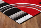 GLORY RUGS Area Rug 2x3 Door Mat Red Geometric Soft Floor Carpet with Premium Fluffy Texture for Indoor Living Dining Room and Bedroom Area