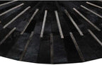 Sn Alef Home Round Designer Rug for Living Room | Handcrafted Black & White Boho Floor Carpet | Modern Ethnic Circular Mat for Home Décor & Meditation Space (Black_3x3)