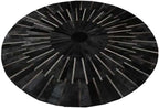 Sn Alef Home Round Designer Rug for Living Room | Handcrafted Black & White Boho Floor Carpet | Modern Ethnic Circular Mat for Home Décor & Meditation Space (Black_8x8)