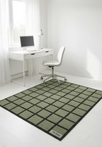Handmade Wool Area Rug & Runner | Modern Grid Pattern Carpet for Living Room, Bedroom, Hallway & Home Décor | Multiple