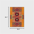 Vintage Boho Area Rugs Multicolor Ethnic Style Geometric Splicing Carpets Bedroom Living Room Kitchen Floor Mats Indoor Outdoor Non-Shedding Runner Rug Home Décor Carpet 3' X 5'