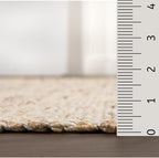 Savi Home Jute Cotton 24 x 36 Hand Woven Natural Farmhouse Area Rug for Living Room Bedroom Kitchen Hallway Entryway- Rustic Vintage Bohemian Decor