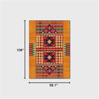 Vintage Boho Area Rugs Multicolor Ethnic Style Geometric Splicing Carpets Bedroom Living Room Kitchen Floor Mats Indoor Outdoor Non-Shedding Runner Rug Home Décor Carpet 5' X 9'