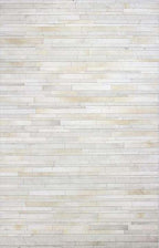 Cowhide Leather Rug for Living Room 9x12 Natural Leather Rug Modern Stripes Style Floor Carpet for Home Decor | Superior Indoor Area Rug White