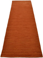 Hand Knotted Loom Wool ECO-Friendly Area Rugs - 2'6"x8', Runner, Orange Color, Solid Plain Design, High Pile Handmade Anti Skid Area Rugs for Living Room, Bed Room (L00111)