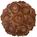 Round Floral Area Rug – Elegant Textured Rose Design – Soft Decorative Circle Mat with Non-Slip Backing for Living Room, Bedroom, Nursery, or Entryway (Brown_10x10 ft)