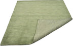 Hand Knotted Loom Wool ECO-Friendly Area Rugs - 6'x6', Square, Green Color, Solid Plain Design, High Pile Thick Handmade Anti Skid Area Rugs for Living Room, Bed Room (L00111)