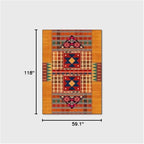 Vintage Boho Area Rugs Multicolor Ethnic Style Geometric Splicing Carpets Bedroom Living Room Kitchen Floor Mats Indoor Outdoor Non-Shedding Runner Rug Home Décor Carpet 5' X 10'
