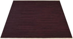 Rugsotic Carpets Hand Woven Flat Weave Kilim Wool ECO-Friendly Area Rugs - 6'x6', Square Shape, Plum Color, Solid Plain Design, Low Pile Handmade Area Rugs for Living Room, Bed Room (D00111)