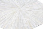 Faux Cowhide Round Area Rug | Non-Slip Leather Floor Carpet for Living Room, Bedroom, and Home Décor | Modern Stylish Accent Rug(White_4x4)