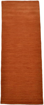 Hand Knotted Loom Wool ECO-Friendly Area Rugs - 2'6''x10', Runner, Orange Color, Solid Plain Design, High Pile Handmade Anti Skid Area Rugs for Living Room, Bed Room (L00111)
