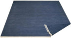 Rugsotic Carpets Hand Woven Flat Weave Kilim Wool ECO-Friendly Area Rugs - 10'x10', Square Shape, Blue Color, Solid Plain Design, Low Pile Handmade Area Rugs for Living Room, Bed Room (D00111)