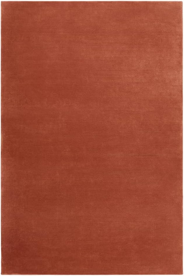 Hand-Tufted Wool Runner Area Rug – Soft Premium Wool Carpet for Living Room, Bedroom & Home Décor – 3X10 ft| Brick Red – Durable, Non-Slip Backing, Handcrafted Rug