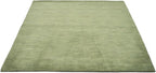 Hand Knotted Loom Wool ECO-Friendly Area Rugs - 8'x8', Square, Green Color, Solid Plain Design, High Pile Thick Handmade Anti Skid Area Rugs for Living Room, Bed Room (L00111)