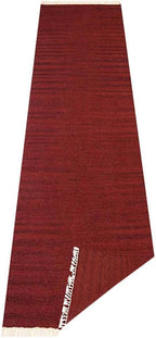 Rugsotic Carpets Hand Woven Flat Weave Kilim Wool ECO-Friendly Area Rugs - 2'6"x8', Runner Shape, Burgundy Color, Solid Plain Design, Low Pile Handmade Rugs for Living Room, Bed Room (D00111)
