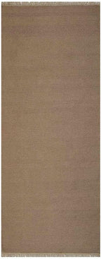 Rugsotic Carpets Hand Woven Flat Weave Kilim Wool ECO-Friendly Area Rugs - 3'x13', Runner Shape, Cream Color, Solid Plain Design, Low Pile Handmade Area Rugs for Living Room, Bed Room (D00111)