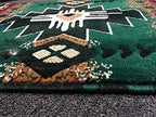 YHSF South West Native American Area Rug C318 - Easy Clean, Thick, Soft, Durable Native Tribal American Indian Inspired Rug for Bedroom/Living Room and More - Hunter Green, 2 ft 4 in x 10 ft 11 in