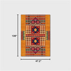 Vintage Boho Area Rugs Multicolor Ethnic Style Geometric Splicing Carpets Bedroom Living Room Kitchen Floor Mats Indoor Outdoor Non-Shedding Runner Rug Home Décor Carpet 4' X 9'