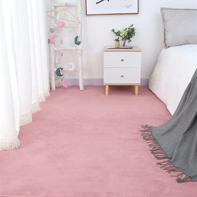 Soft Cashmere Area Rug Luxury Bedside Carpet Bedroom Living Room Mats Solid Color Children's Room Rugs Runner Carpets Indoor Mats Home Décor White Gray Red 6.5' X 13.1'