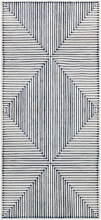 GLN Rugs Contemporary Collection - Machine Washable Area Rug, Contemporary Washable, Non Slip, Low Pile Chenille Rug, Living Room, Bedroom, Kitchen Rug (2'6" x 7' Blue Ivory)