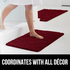 GORILLA GRIP Bath Rug Mat 36x24, Soft Absorbent Chenille, Quick Dry Microfiber Mats, Rubber Backing Washable Shower Floor Rugs, Bathmat Runner, US Designed Bathroom Home Decor Accessories Burgundy