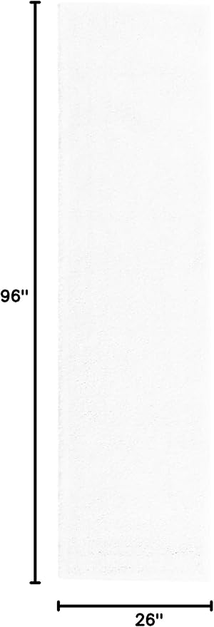 Unique Loom Solo Collection Area Rug - Calabasas (2' 2" x 8' Runner, Snow White)