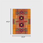 Vintage Boho Area Rugs Multicolor Ethnic Style Geometric Splicing Carpets Bedroom Living Room Kitchen Floor Mats Indoor Outdoor Non-Shedding Runner Rug Home Décor Carpet 2.6' X 4'