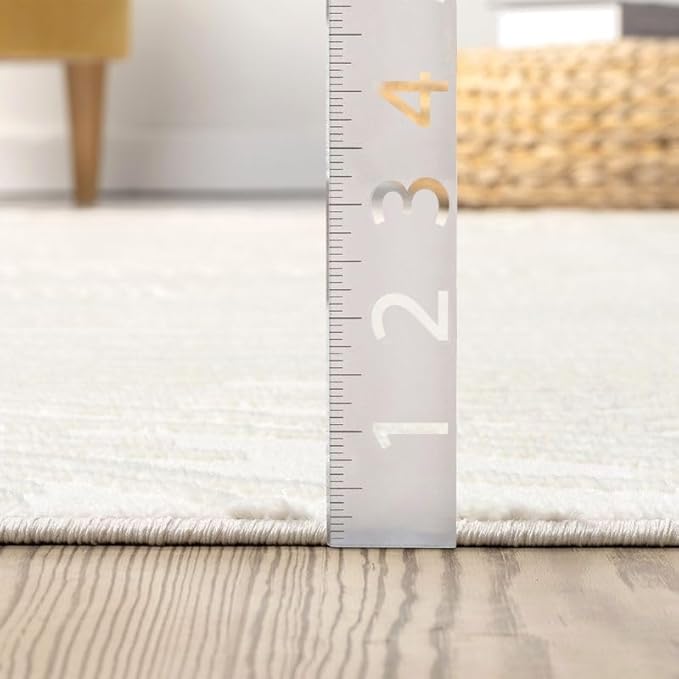 Abani Zen 8' x 10' Cream Rug – Neutral Layered Wavy Borders Pattern, Large Soft Area Rug for Living Room & Bedroom, Durable & Easy to Clean