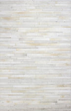 Cowhide Leather Carpets for Living Room 8x10 Natural Leather Area Rug Modern Stripes Style Floor Carpet for Home Decor | Superior Indoor Area Rug, Washable Rug White