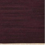 Rugsotic Carpets Hand Woven Flat Weave Kilim Wool ECO-Friendly Area Rugs - 6'x6', Square Shape, Plum Color, Solid Plain Design, Low Pile Handmade Area Rugs for Living Room, Bed Room (D00111)