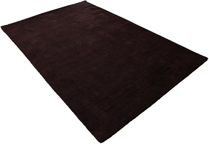Rugsotic Carpets Hand Knotted Gabbeh Wool 3'x5' Area Rug Solid Brown L00111