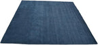 Hand Knotted Loom Wool ECO-Friendly Area Rugs - 6'x6', Square, Blue Color, Solid Plain Design, High Pile Thick Handmade Anti Skid Area Rugs for Living Room, Bed Room (L00111)
