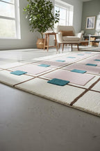 Greer Wool Area Rug - Chic Hand-Tufted Mauve, Blue, and Beige Design for Stylish Home Decor (2.5x9 Ft)