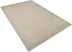 Hand Knotted Loom Wool ECO-Friendly Area Rugs - 4'x6', Rectangle, Beige Color, Solid Plain Design, High Pile Handmade Anti Skid Area Rugs for Living Room, Bed Room (L00111)