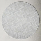 Sn Alef Home Soft Textured Round Rug | White & Grey Woven Carpet for Living Room Bedroom | Minimalist Handcrafted Circular Floor Mat for Home & Decor(Gray_3x3 ft)