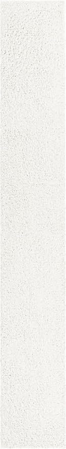 Unique Loom Davos Shag Collection Area Rug - Solid (2' 7" x 16' 5" Runner, White/ Ivory)
