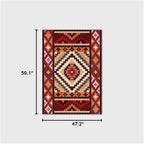 Vintage Boho Area Rugs Multicolor Ethnic Style Geometric Splicing Carpets Bedroom Living Room Kitchen Floor Mats Indoor Outdoor Non-Shedding Runner Rug Home Décor Carpet 4' X 5'