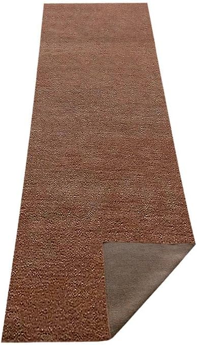 Hand Knotted Loom Wool ECO-Friendly Area Rugs - 2'6"x8', Runner, Light Brown Color, Solid Plain Design, High Pile Handmade Anti Skid Area Rugs for Living Room, Bed Room (L00111)