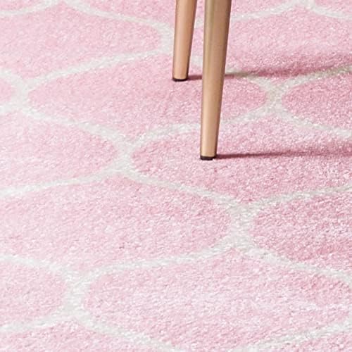Rugs.com Lattice Frieze Collection Rug – 2' x 3' Light Pink Medium Rug Perfect for Living Rooms, Large Dining Rooms, Open Floorplans