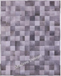 Modern Design Premium Cowhide Leather Carpet with Chevron Pattern, Area Rug (Grey, 4x6)