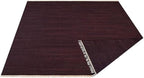 Rugsotic Carpets Hand Woven Flat Weave Kilim Wool ECO-Friendly Area Rugs - 6'x6', Square Shape, Plum Color, Solid Plain Design, Low Pile Handmade Area Rugs for Living Room, Bed Room (D00111)
