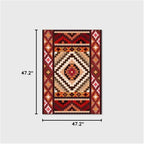 Vintage Boho Area Rugs Multicolor Ethnic Style Geometric Splicing Carpets Bedroom Living Room Kitchen Floor Mats Indoor Outdoor Non-Shedding Runner Rug Home Décor Carpet 4' X 4'