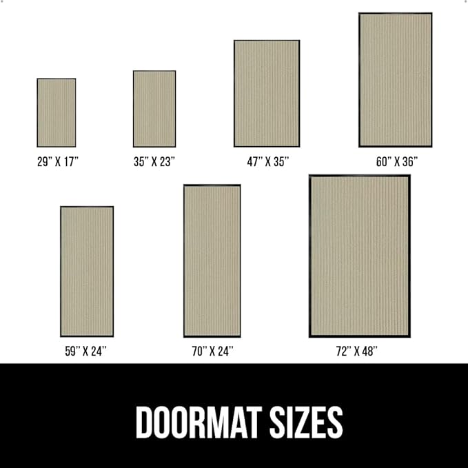 GORILLA GRIP Waterproof Traffic Guard Door Mat, 2 Pack Heavy Duty Entryway Mats, Strong Rubber Back Commercial Utility Rugs for Office Hallway, Garage Floor and Home, Low Profile Carpet, 35x23, Beige