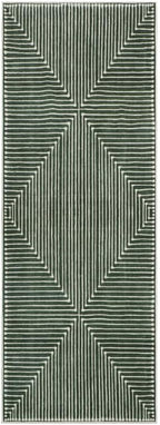 GLN Rugs Contemporary Collection - Machine Washable Area Rug, Contemporary Washable, Non Slip, Low Pile Chenille Rug, Living Room, Bedroom, Kitchen Rug (2'6" x 7' Beige Green)
