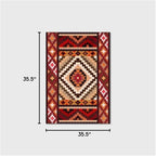 Vintage Boho Area Rugs Multicolor Ethnic Style Geometric Splicing Carpets Bedroom Living Room Kitchen Floor Mats Indoor Outdoor Non-Shedding Runner Rug Home Décor Carpet 3' X 3'